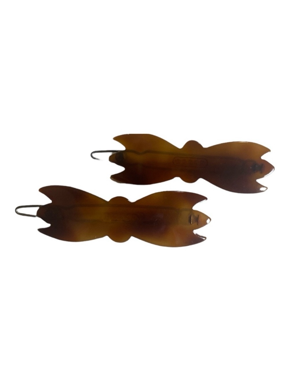 Vintage 1980’s Tortoiseshell Color French Barrettes, Deadstock, One Pair